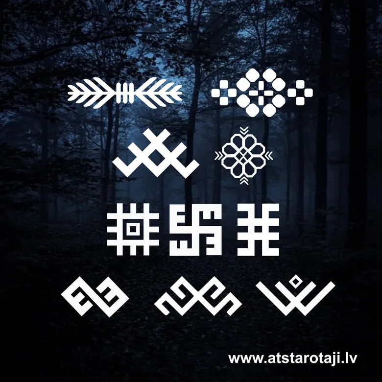 10 Latviešu ornamentu piegludināmu atstarotāju komplekts uz021