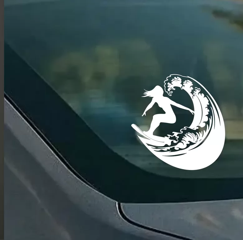 Wasserdichter Aufkleber "Surfen 01" für Auto, Laptop & Outdoo