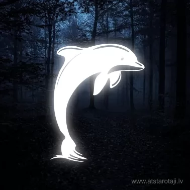 Reflektierendes Bügelmotiv für Kinderkleidung „Delphin u01“