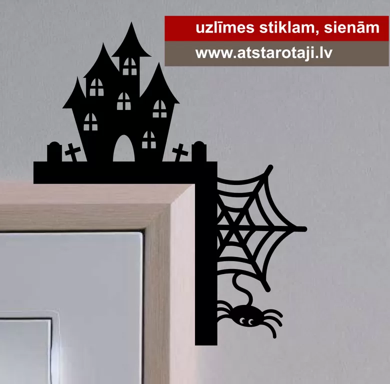 Eckenaufkleber für Wände und Möbel mit Spinne 01m