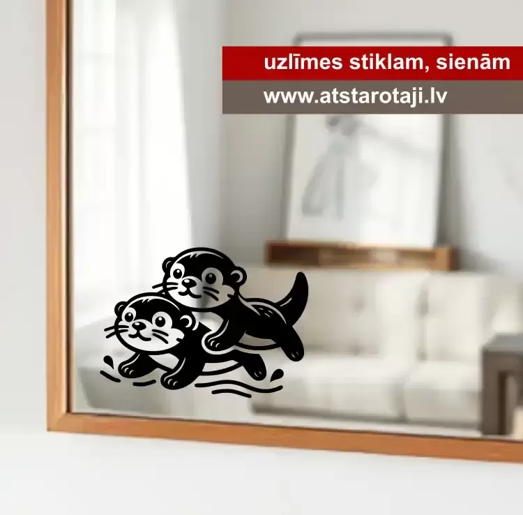 Aufkleber für Badezimmerspiegel und Kinderzimmer „Otter 01“