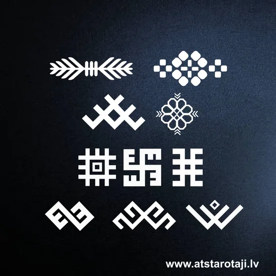 Reflective Sticker Set for Smooth Surfaces – Latvian Folk Pattern 02