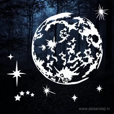 Reflective Moon & Stars Iron-On Fabric Decal