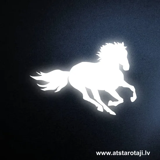 Reflective Running Horse Decal for Helmets and Trailers - uz02