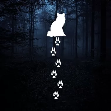 Reflective Fox Paw Print Iron-On Decal