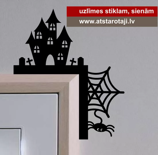 Corner sticker for walls and furniture with a spider 01m