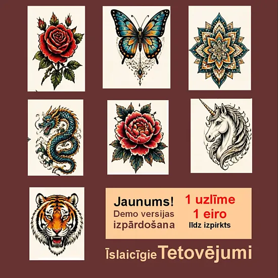 Temporäre Tattoos – Testdruck-Ausverkauf