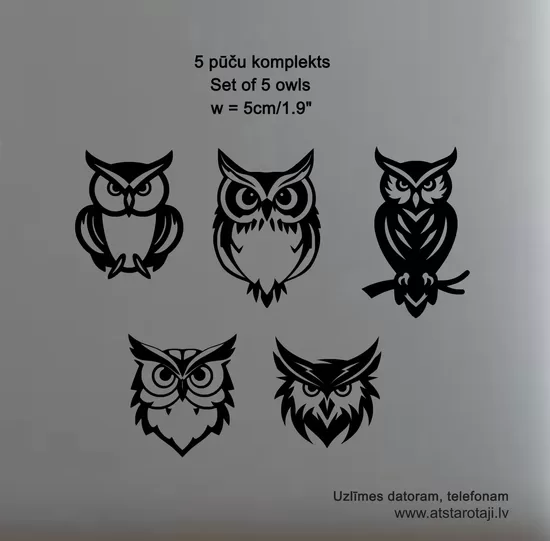Uzlīmju komplekts "pūces 04" - mobilo telefonu aksesuāri
