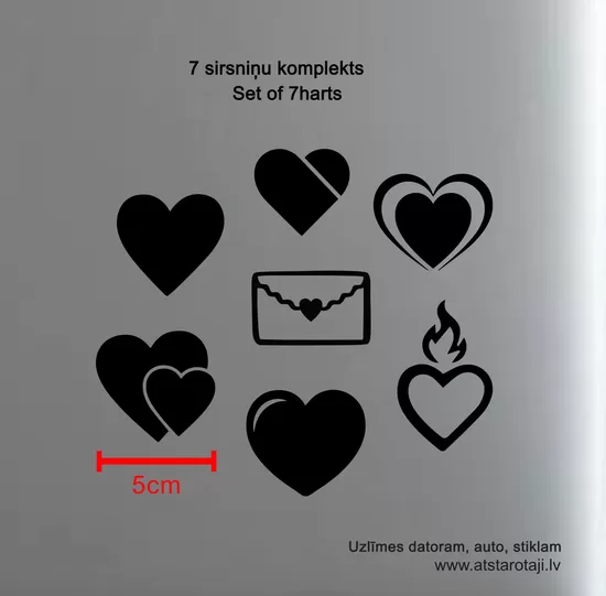 Heart Sticker Set "Heart 03" | Multi-Pack Vinyl Decals for Decor