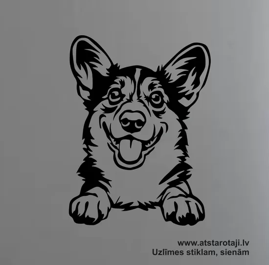 Peeking Corgi Dog Sticker 01 | Cute Vinyl Decal for Laptop & Mirrors