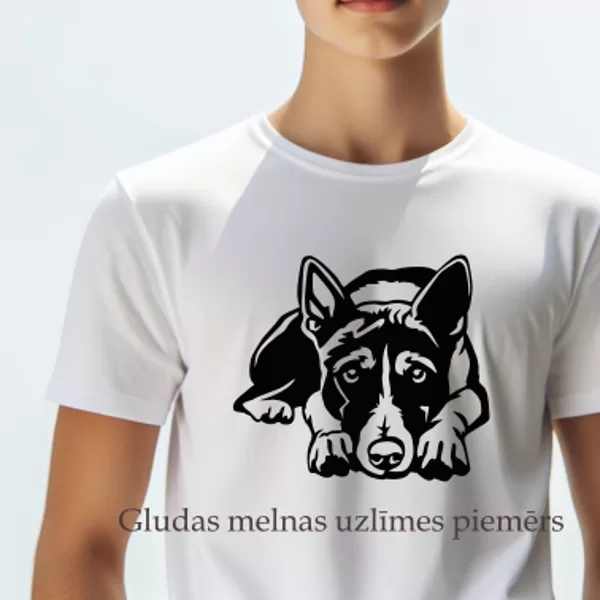 Reflective iron on "basenji" 01