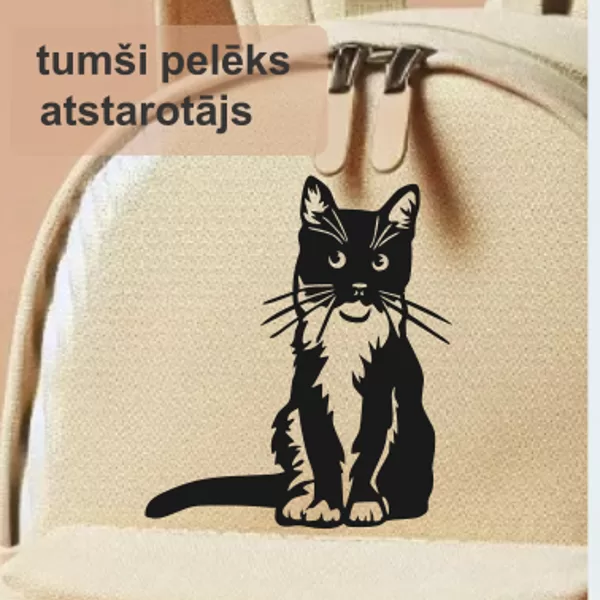 Iron on reflector "Tuxedo cat 05"