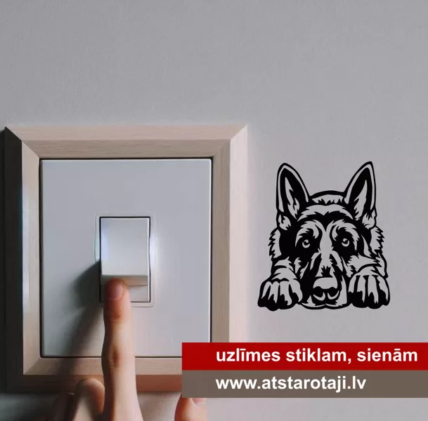 German Shepherd - Stylized Sticker for Glass, Mirrors & Walls